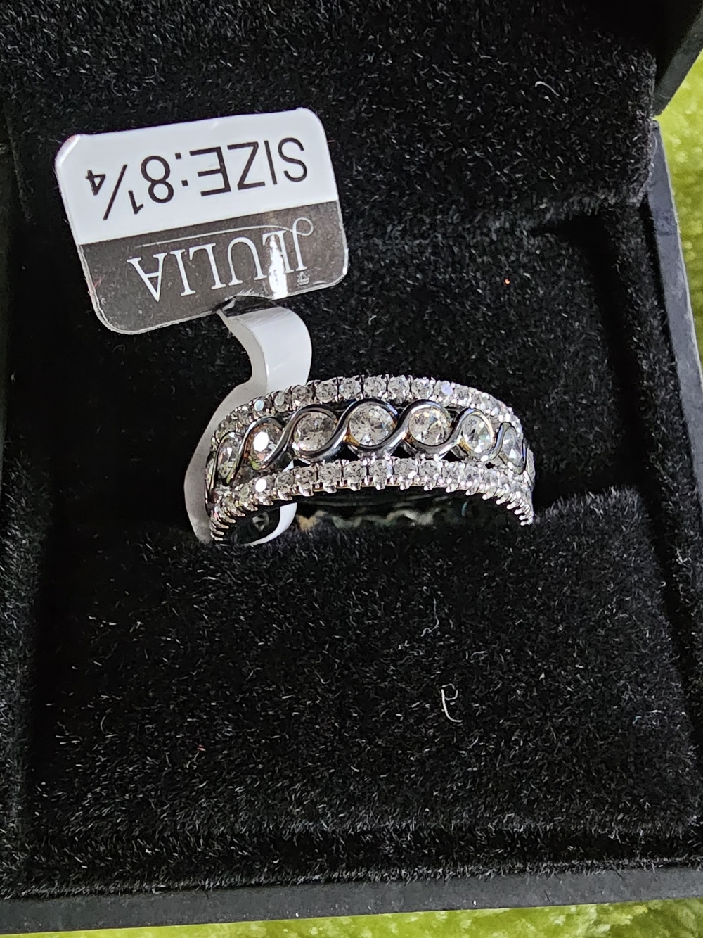 Jeulia S925 Sterling Silver CZ Eternity Band Ring – Size 8¾ Personalized - Picture 3 of 13